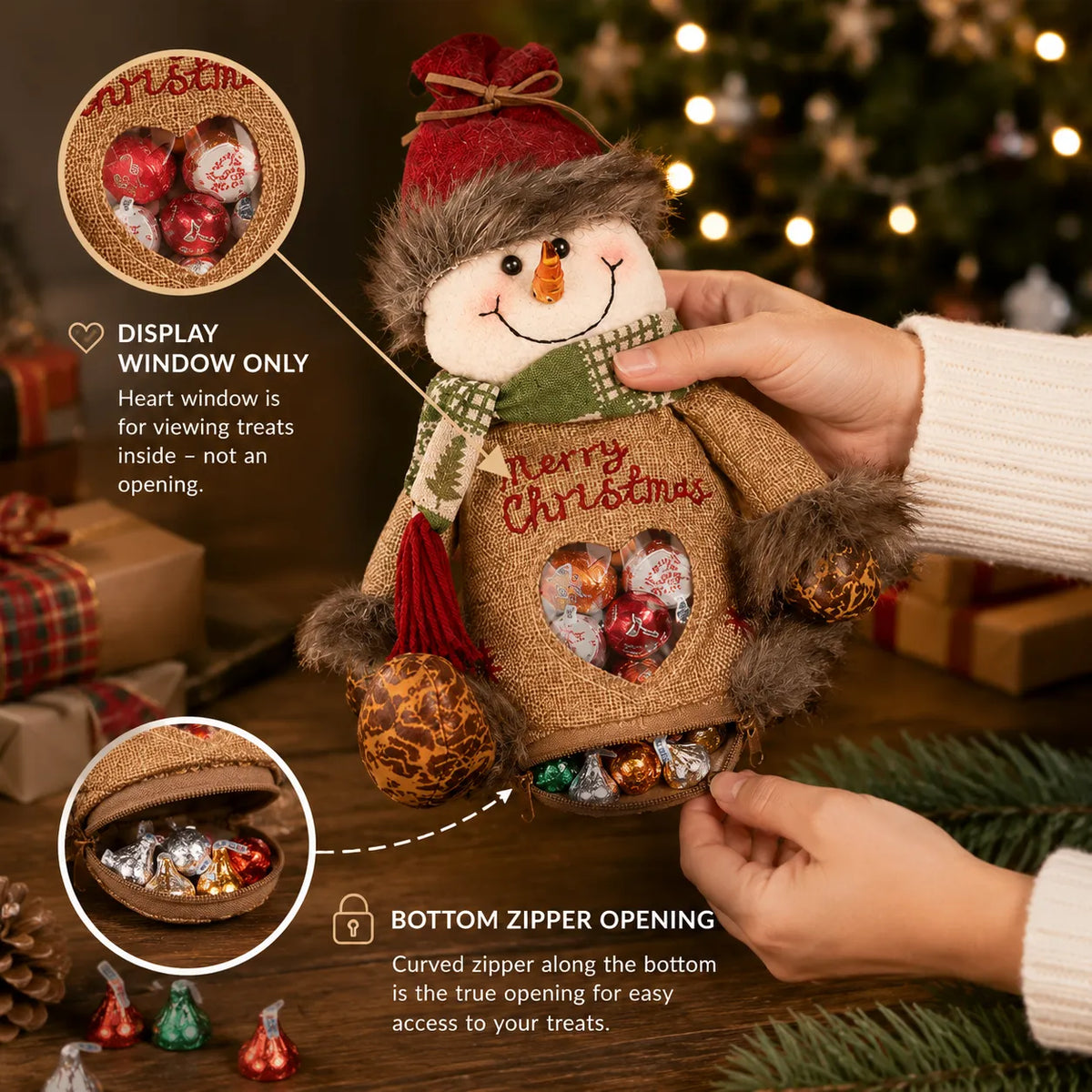 Christmas Gift Bags Zipper Design