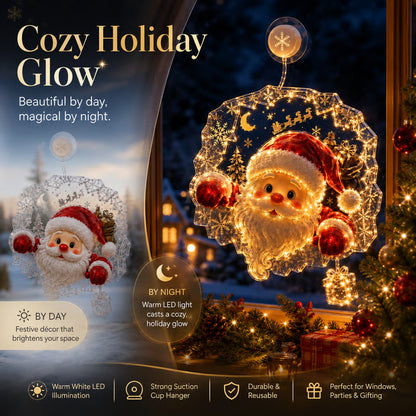 Lighted Christmas Window Decoration with Suction Cup