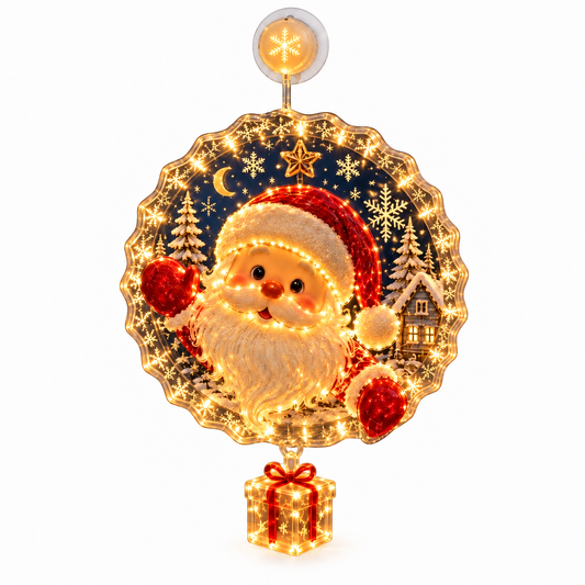 Lighted Christmas Window Decoration with Suction Cup