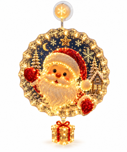 Lighted Christmas Window Decoration with Suction Cup